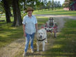 Sarah and Baron practice with the Sacco dog cart.