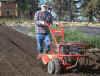 Bob is making raised beds with a quick pass on the tiller.