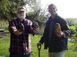 Bob and Cannon hold up some big potatoes.