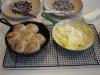 Sarah's fluffy whole wheat biscuits and fresh scrambled farm eggs with feta cheese.