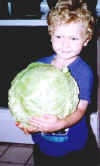 Grandson Joshua helping to make cole slaw.