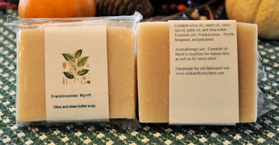 Frankincense and Myrrh soap is good for relieving stress.