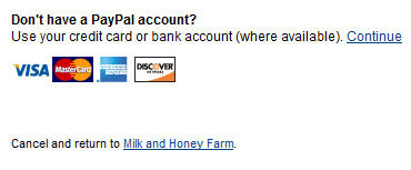 PayPal non-member pay by credit card option.